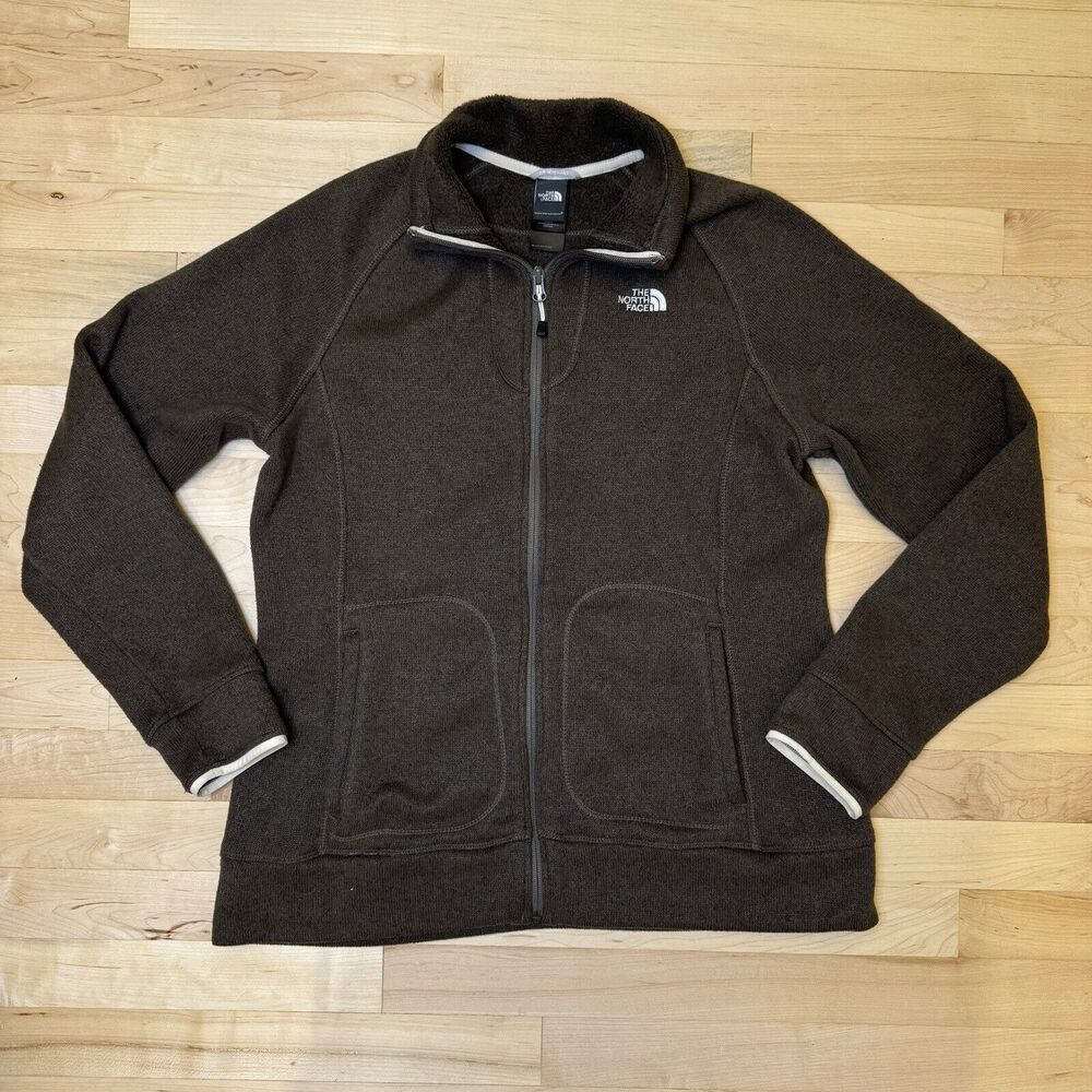 The North Face Womens Size L Brown Fleece Inner Lining Jacket Full Zip